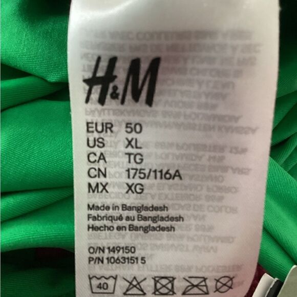 NWT H&M XL green high cut swimsuit - Picture 6 of 11